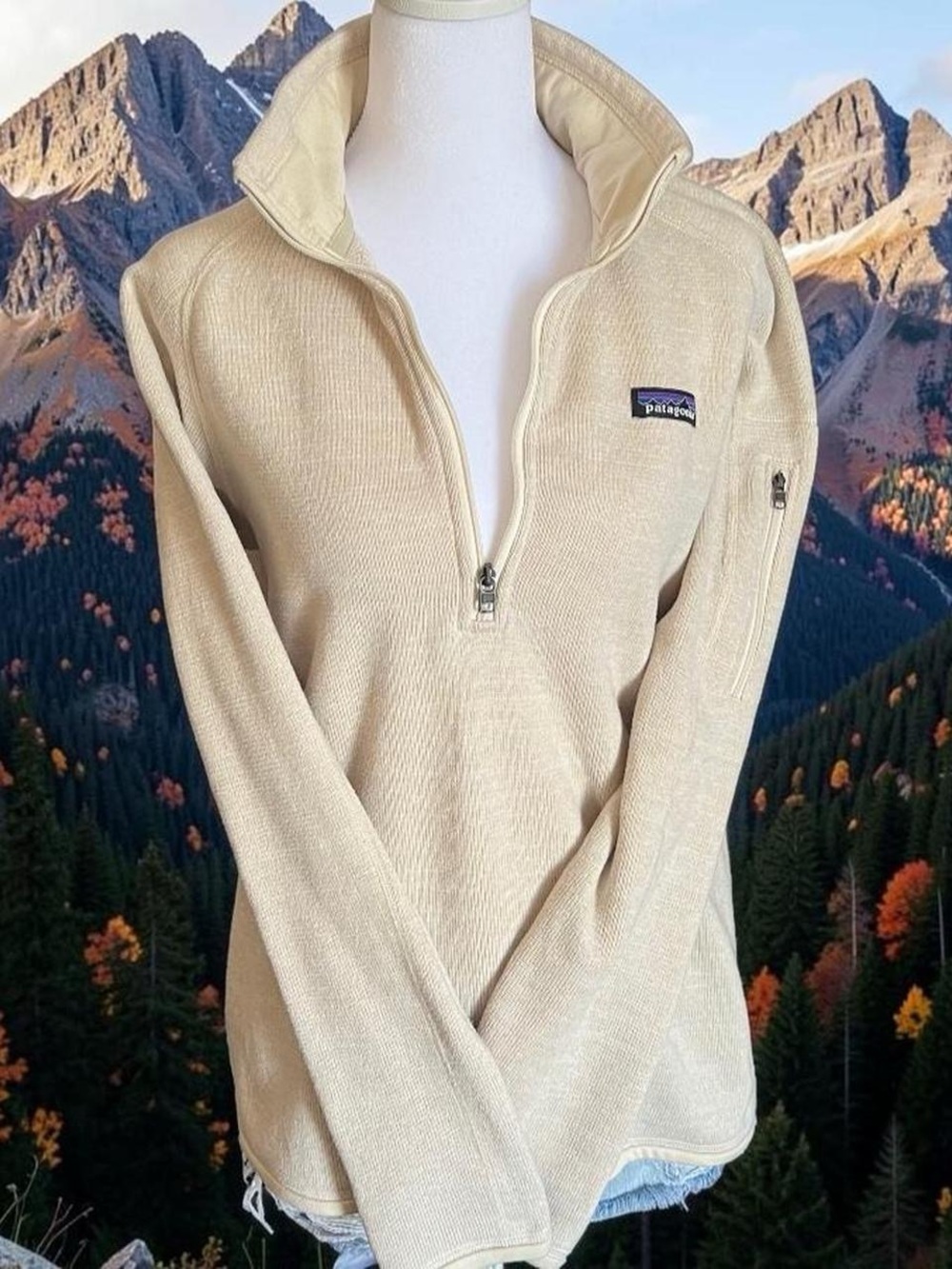 Patagonia Women's Cream Half-Zip Better Sweater Size M